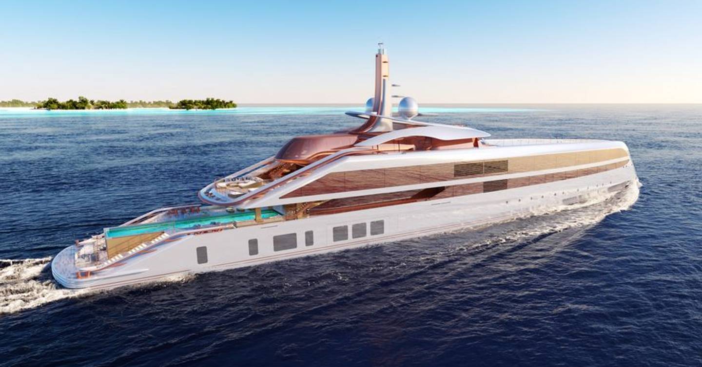Rendering of superyacht Project Elf under way  