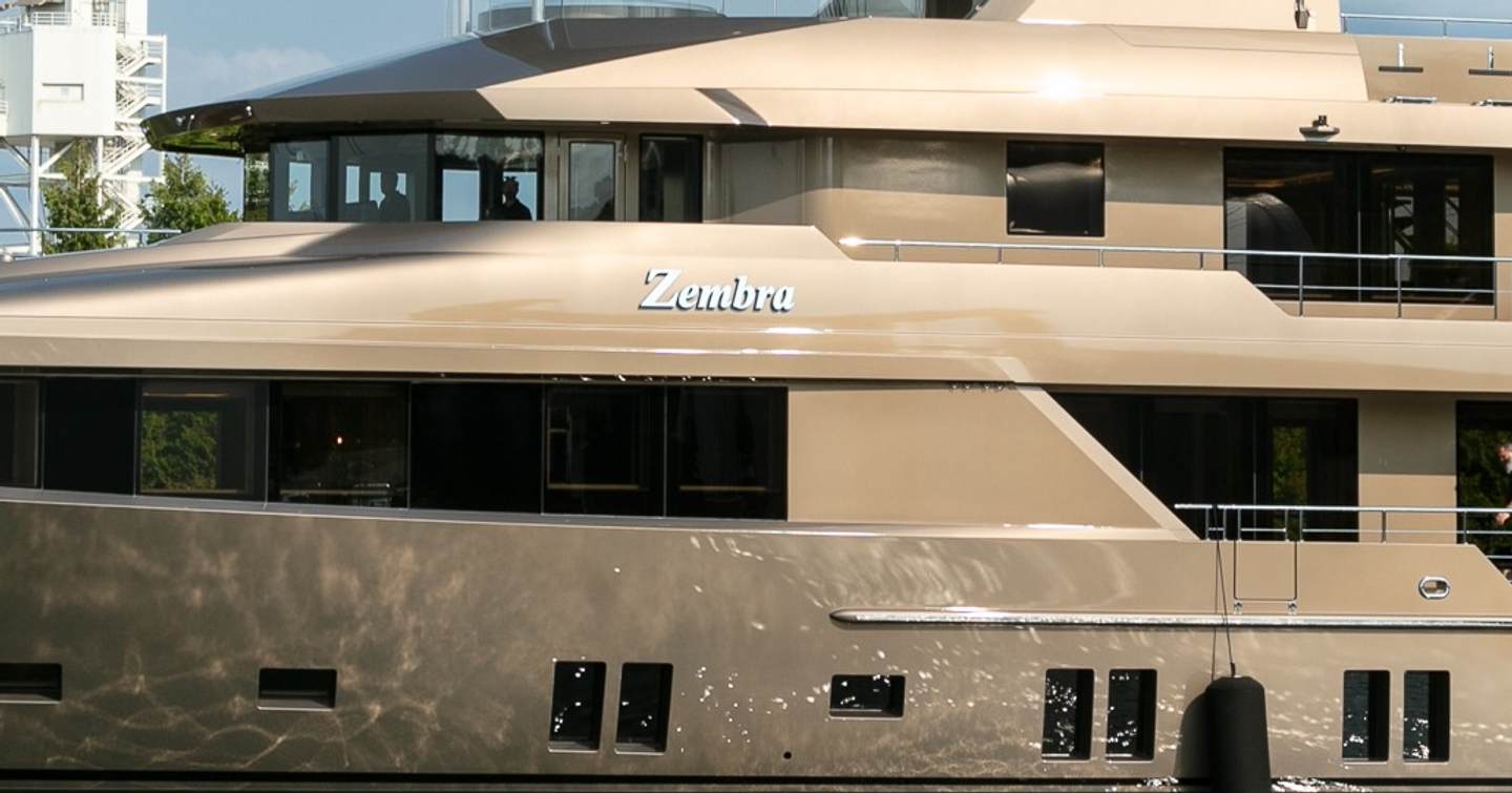 Delta Marine superyacht Zembra hull and deck close up 