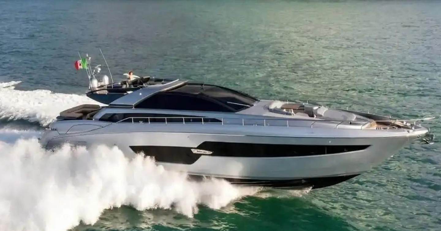 Riva motor yacht Speedy Bear underway side view 
