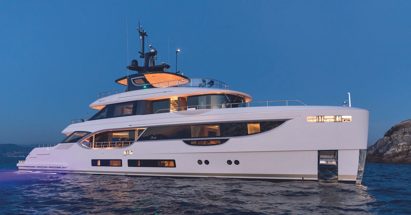 Benetti Oasis 34M motor yacht at anchor 