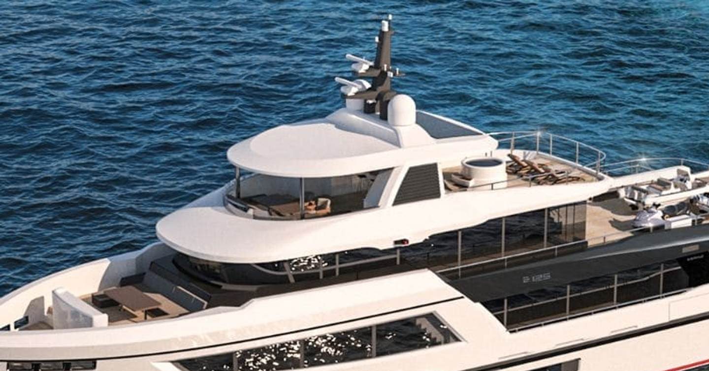Rendering of Bering 125 Explorer Yacht upper decks 