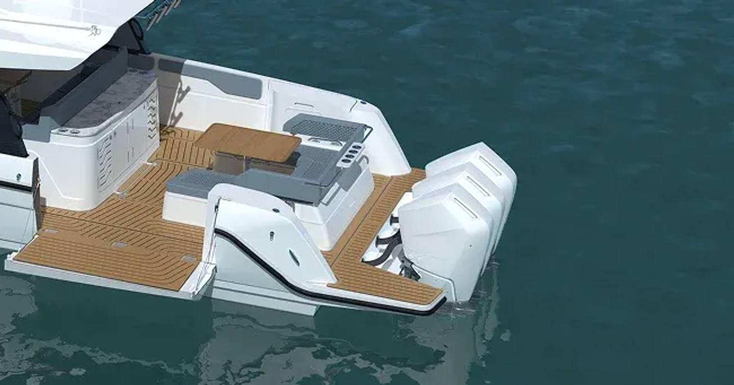 Rendering of Cruisers Yachts 45 VTR boat outboard engines