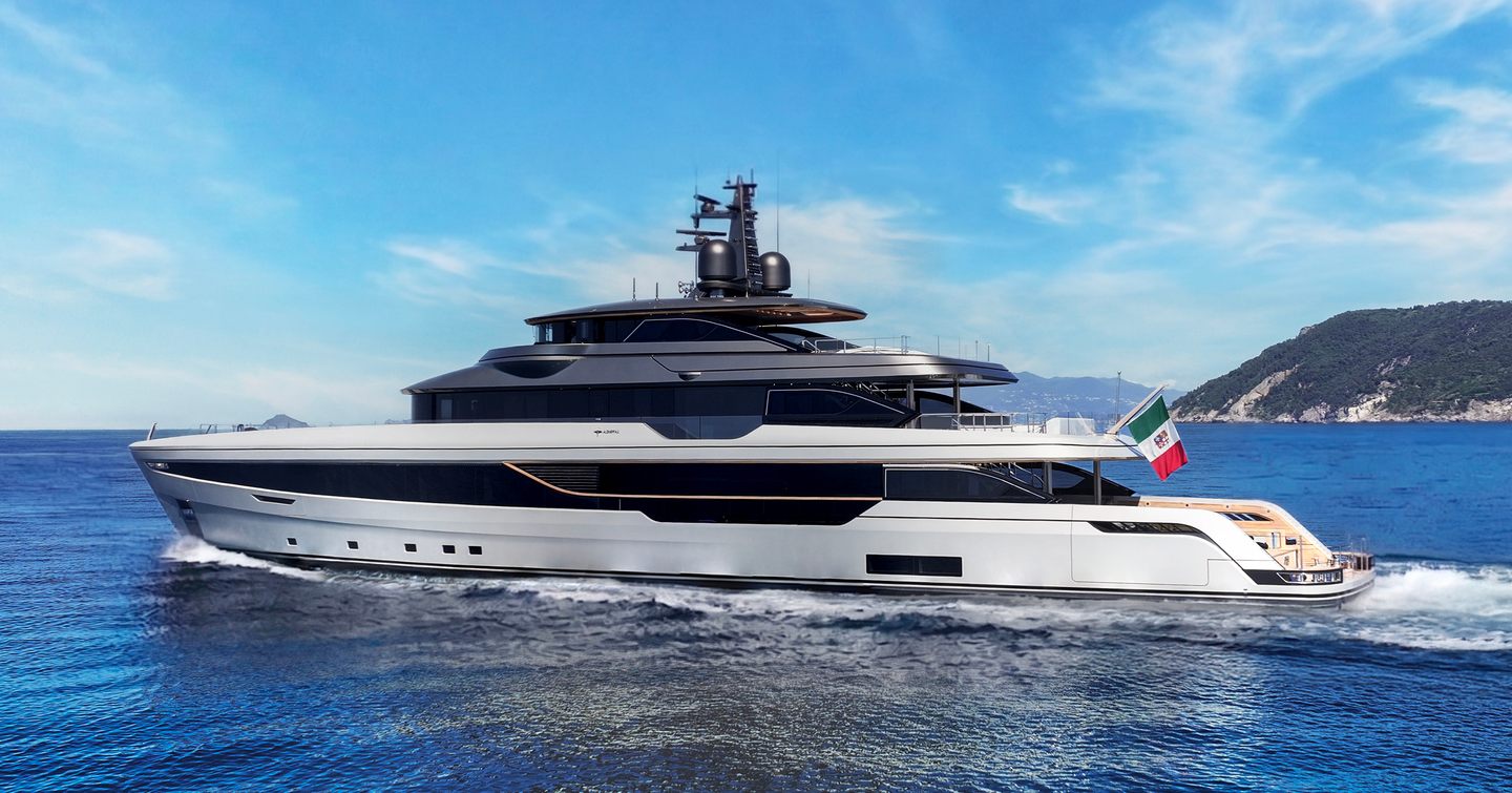 Admiral Panorama 50 Superyacht Spribe under way 