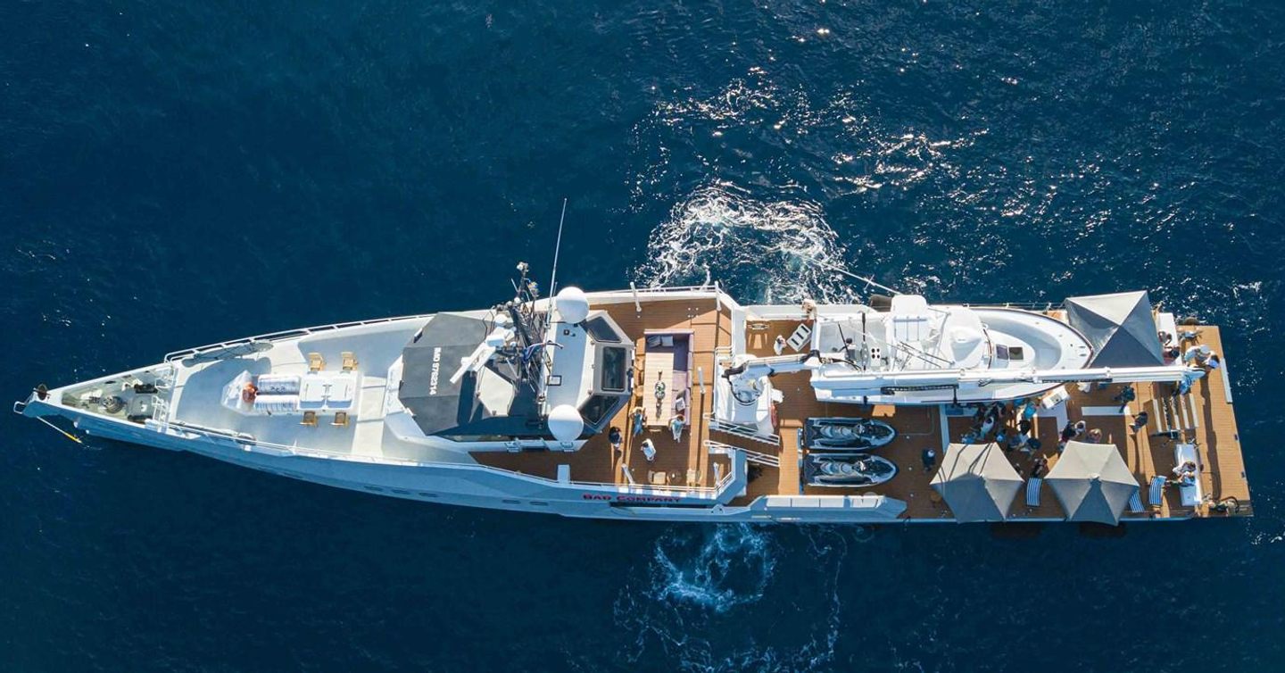 Bad Company Support at anchor birds eye view