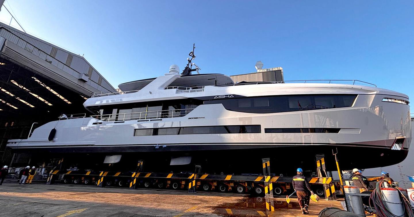 Anadolu Shipyard superyacht Aisha at launch side view 