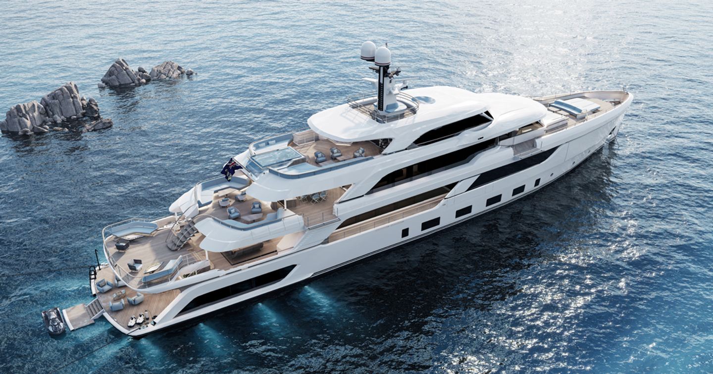 Rendering of Alia Yachts  explorer yacht on water