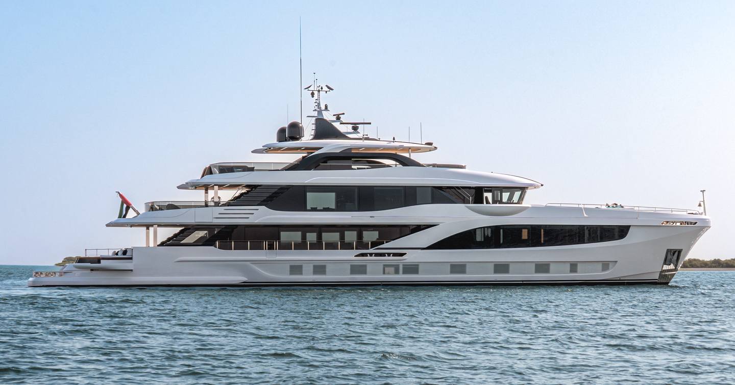 Gulf Craft Majesty 145 Superyacht under way 