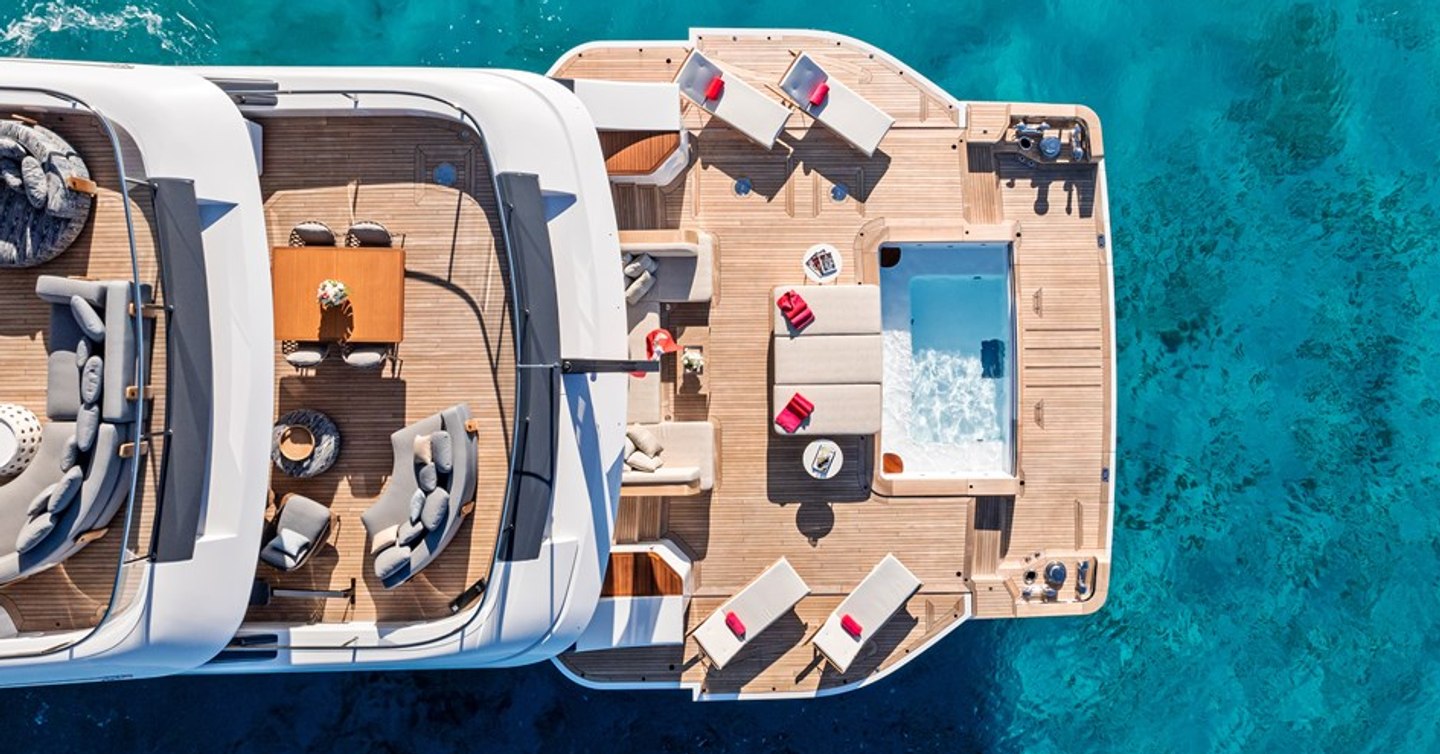 Aerial view of Superyacht Contigo
