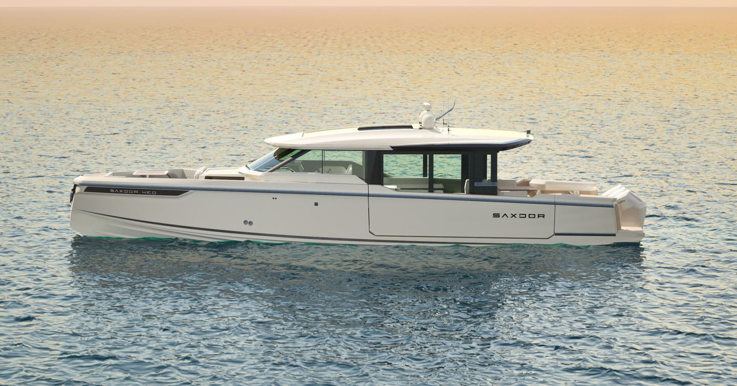 Rendering of Saxdor 460 GTC boat at anchor 