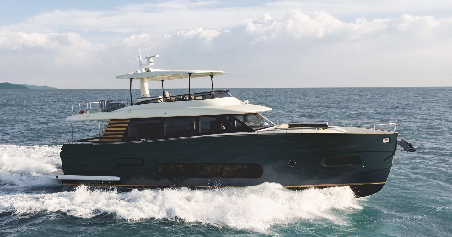 Magellano 66 motor yacht under way