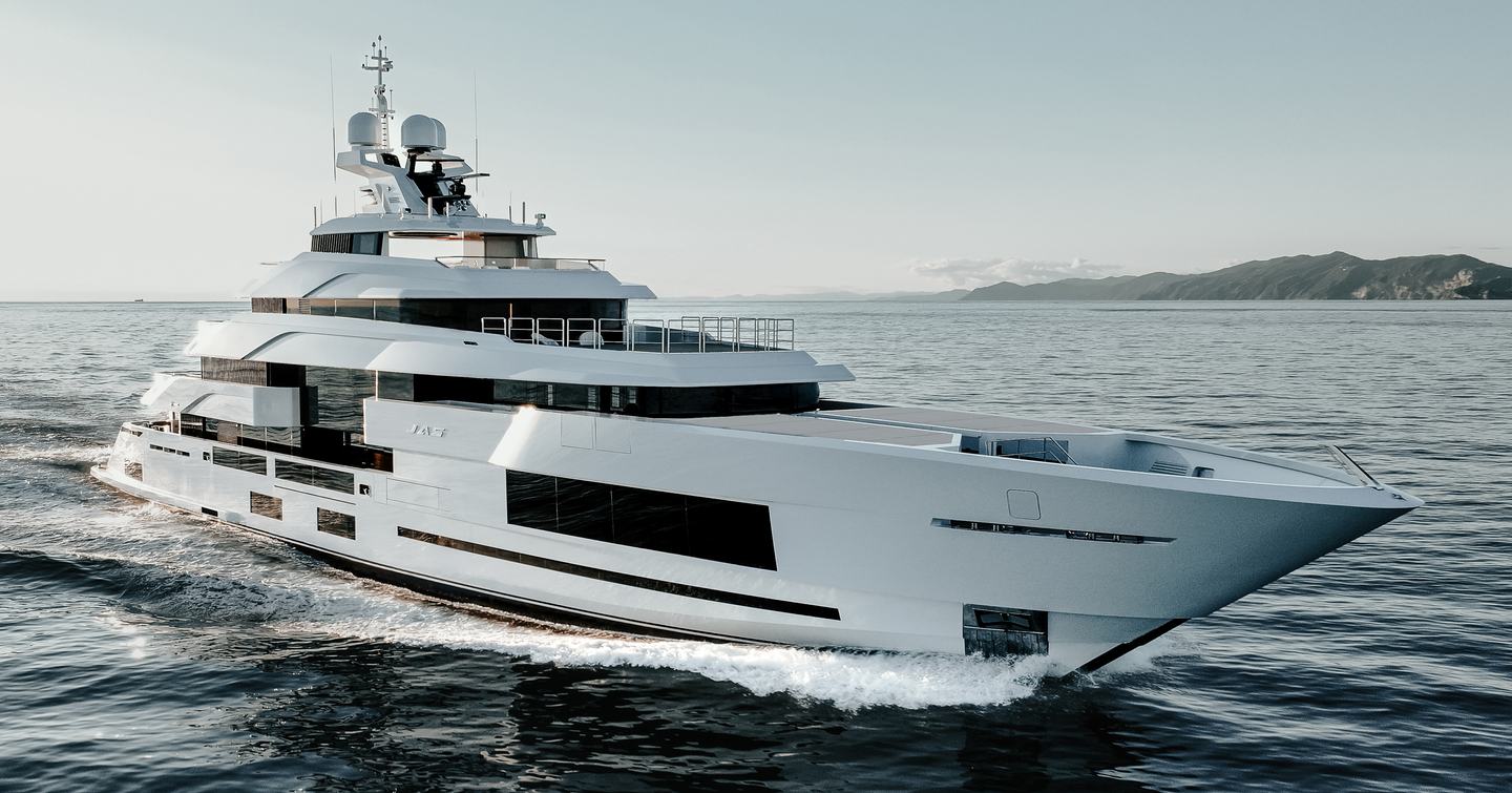 Admiral superyacht JAS running at sea