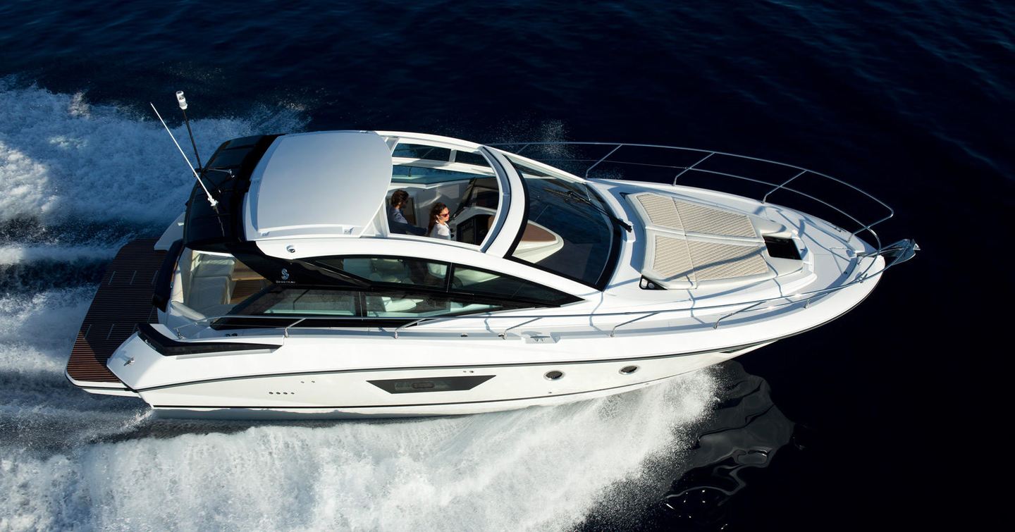 The Original Beneteau Gran Turismo 40 motor yacht under way