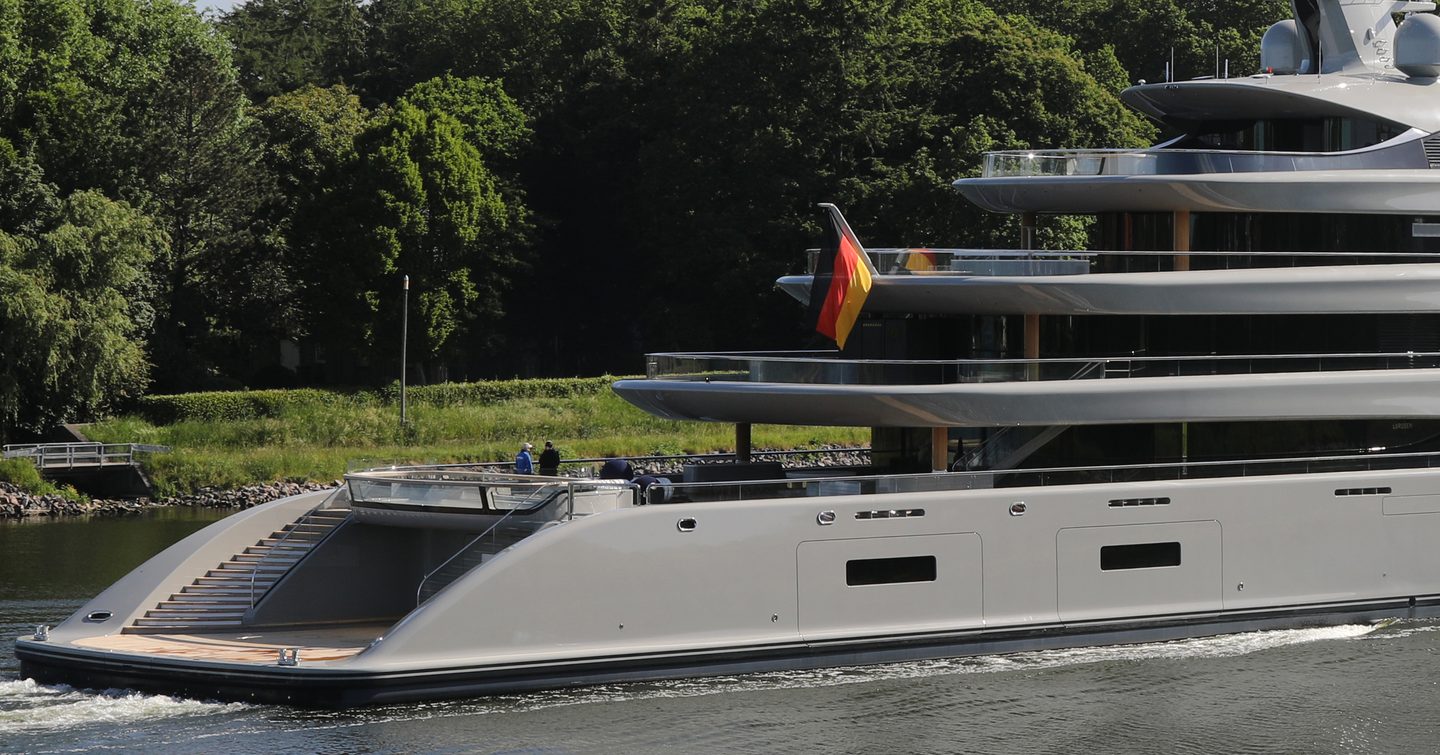 Lürssen superyacht Nixie underway deck close up 