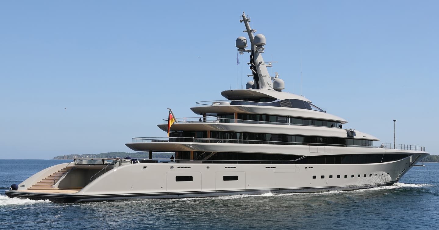 Lürssen superyacht Nixie underway stern view 