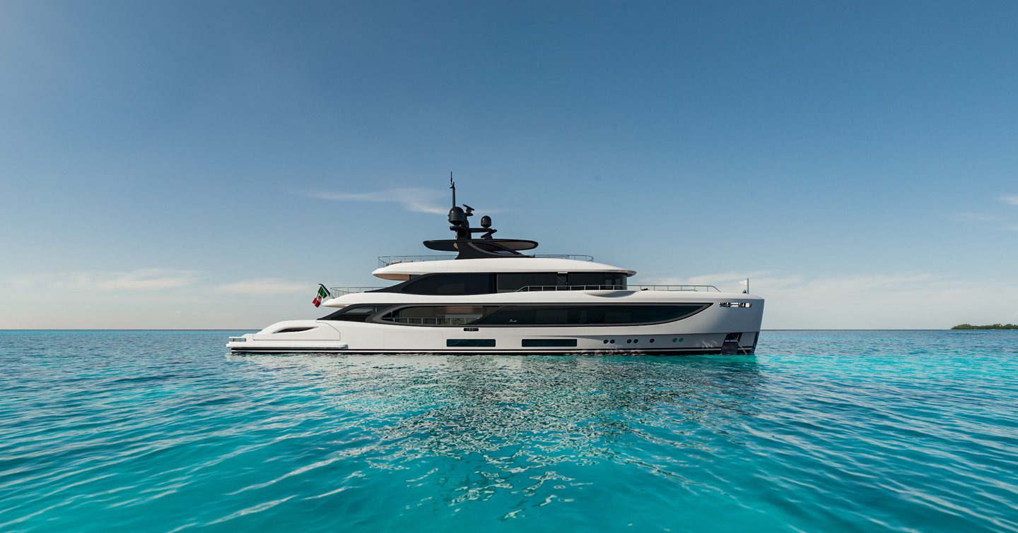 Motor yacht Benetti Oasis 42M at anchor 