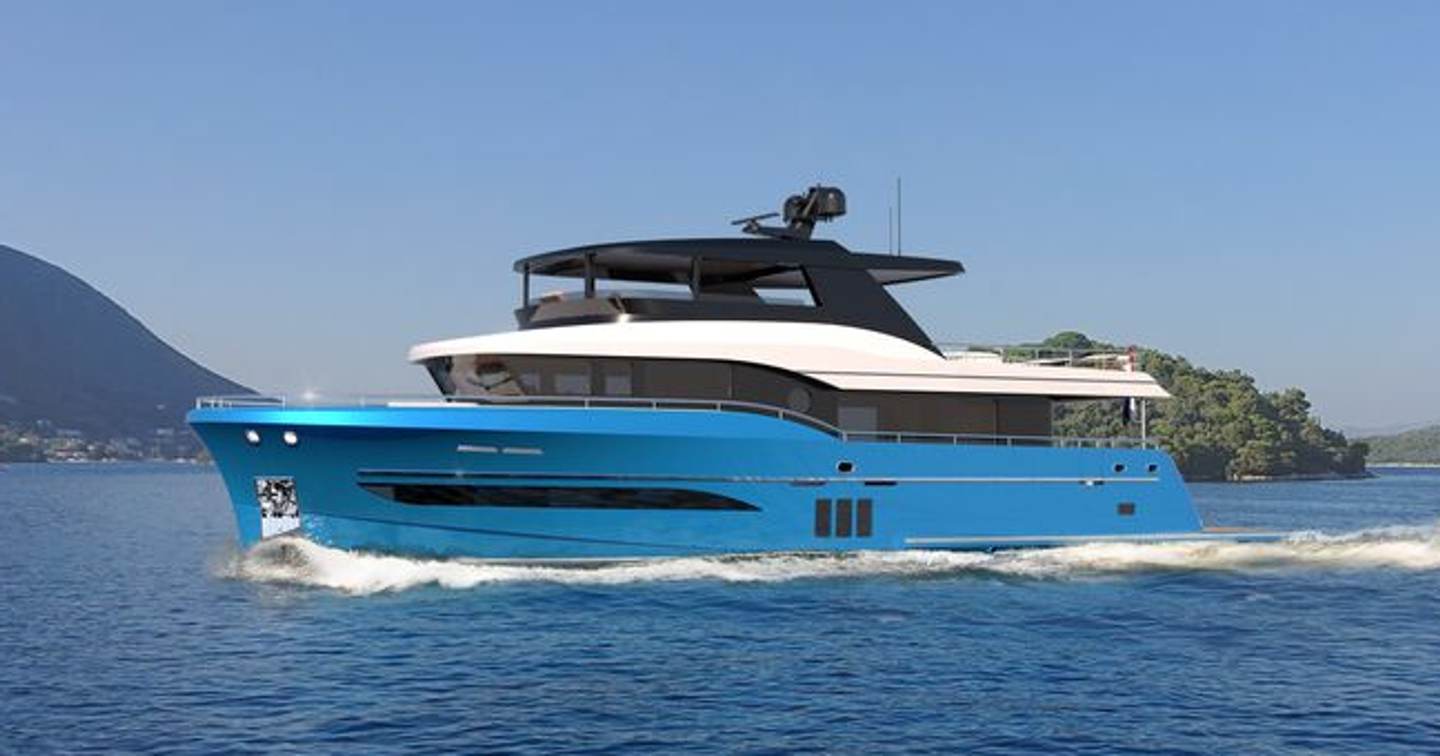 Rendering of superyacht Aviso under way 