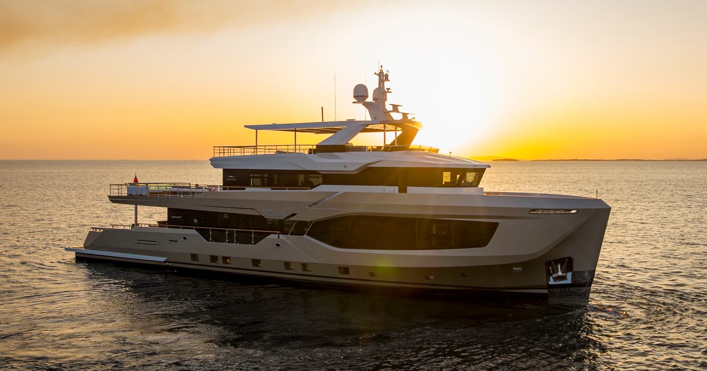 Superyacht Miouch at anchor 