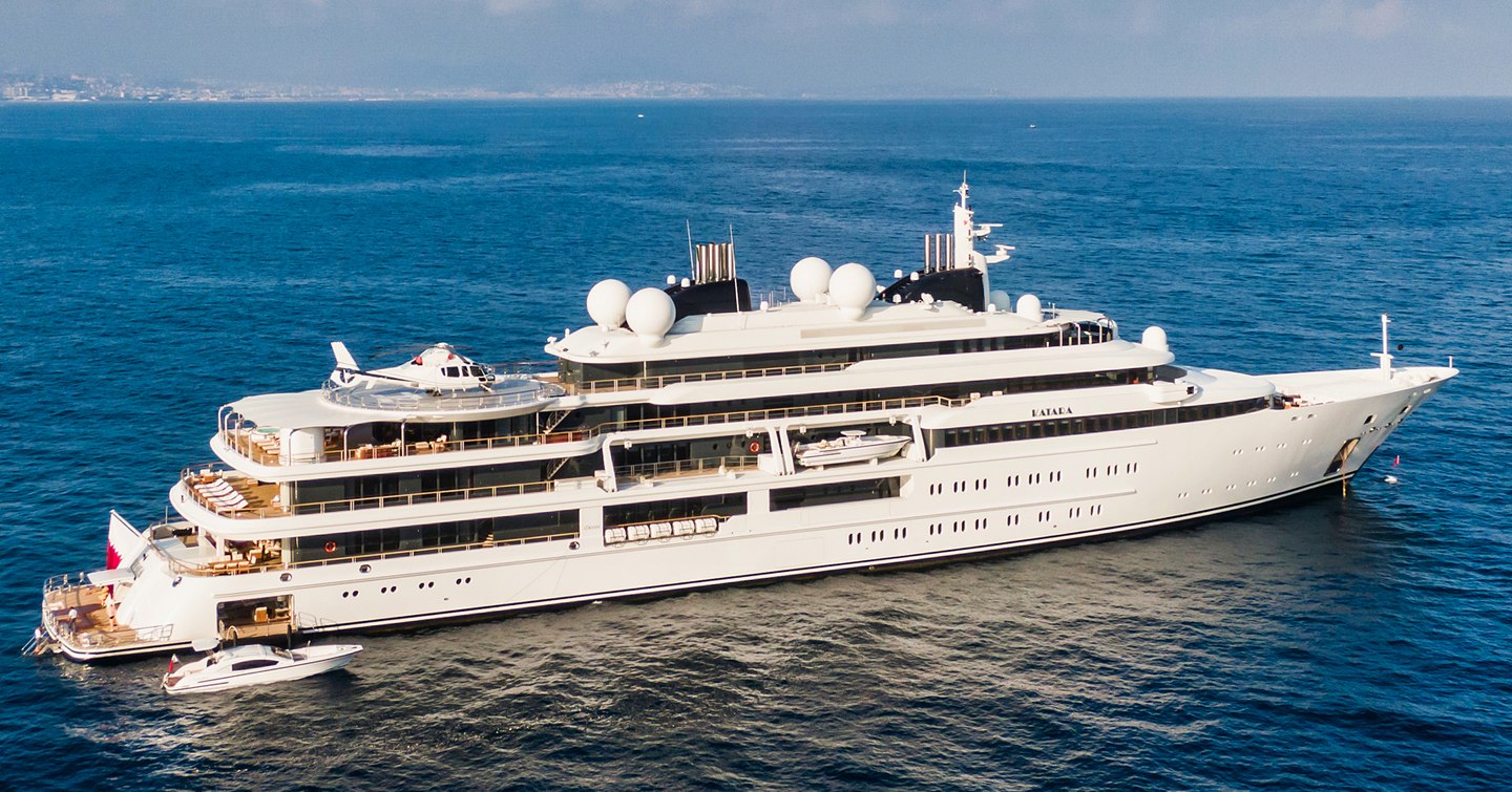 Superyacht Katara at anchor 