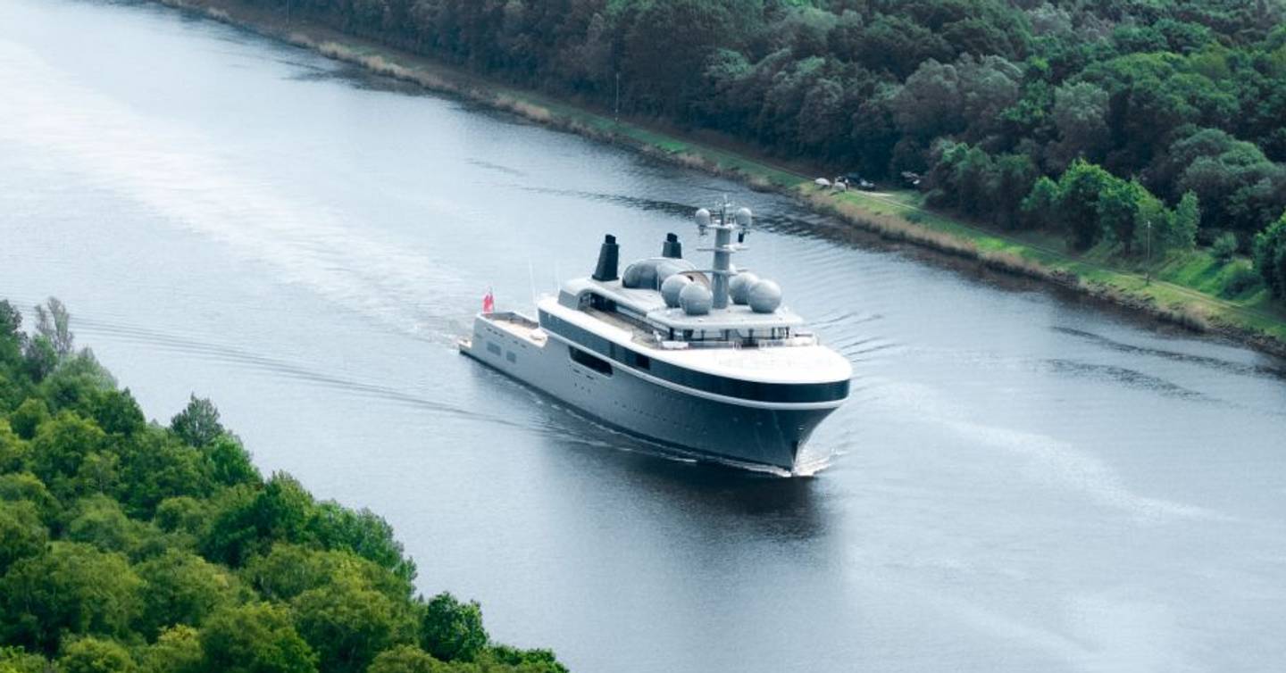 Lürssen Superyacht Nausicaä under way following delivery