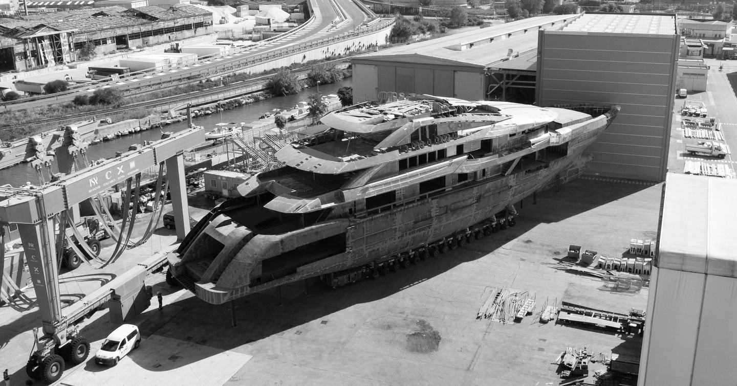  ISA Classic 65 superyacht at shipyard side view 