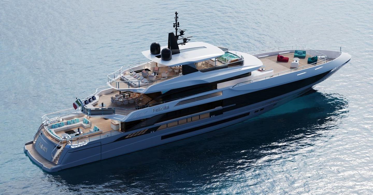 Superyacht Felicita on water