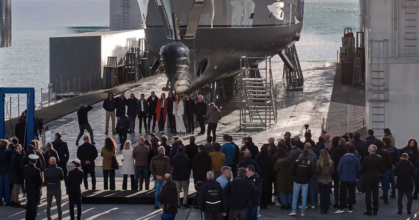 First Admiral Panorama 50 superyacht at launch ceremony