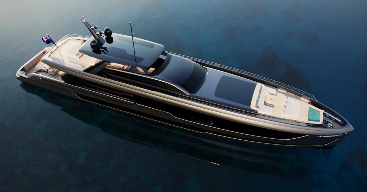 Rendering of superyacht Project ZEN by Van der Valk