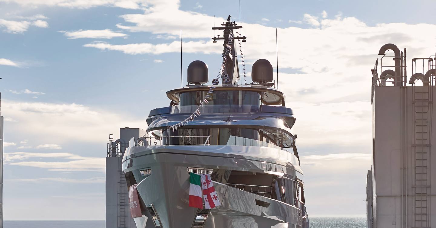 First Admiral Panorama 50 superyacht at launch ceremony 