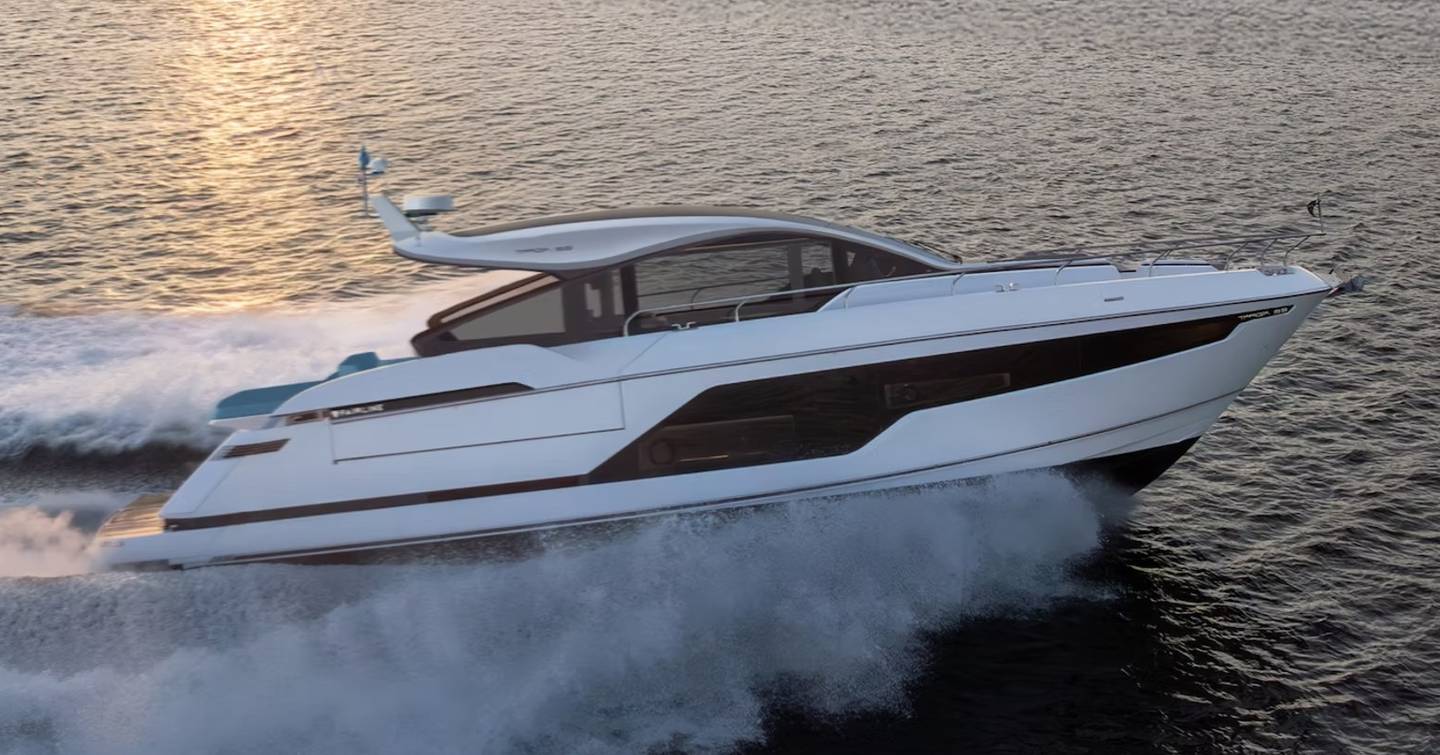 Fairline Targa 58 GTO motor yacht underway side view 
