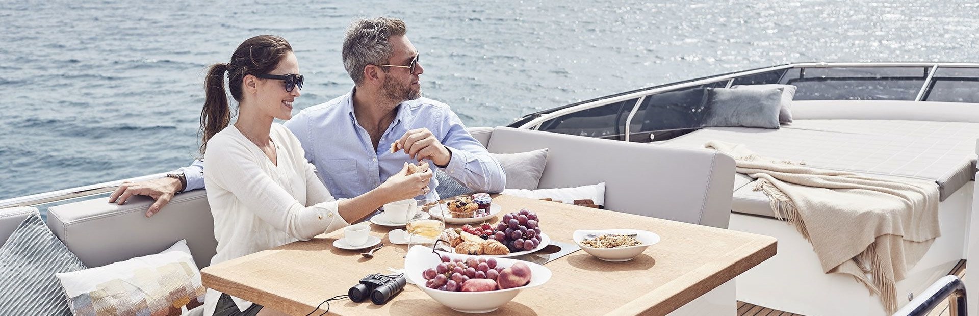 Breakfast on Prestige 520 Flybridge