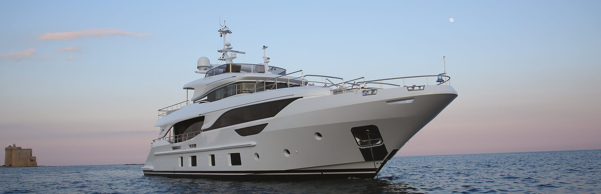 Benetti superyacht on calm water