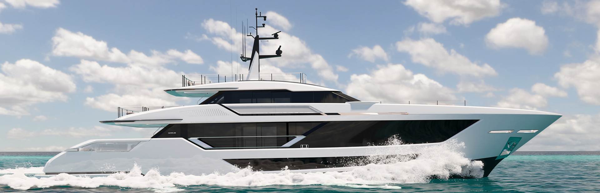 Custom Line Saetta 128' Yacht, Example 1