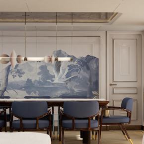 Rendering of Moonen 122 Martinique Superyacht Lollipop main saloon dining area 