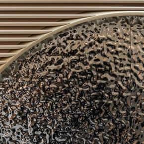Close up of brushed metal texture on board Alia Superyacht Ximena