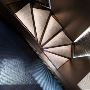 aerial view of Sirena 118 Superyacht IKIGAI staircase