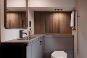 Arksen 55 motor yacht day head with cabinets  