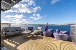 Sunseeker yacht Aurelius flybridge aft deck 