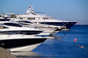 luxury yachts in marina