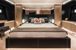 AB Yachts AB 80 motor yacht master cabin bed area
