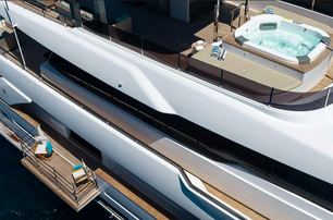 Custom Line motor yacht On sundeck and side balcony 