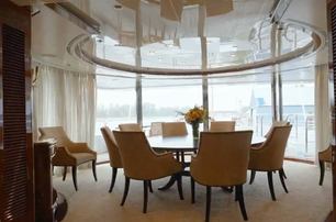 Benetti motor yacht Domani upper saloon dining area 