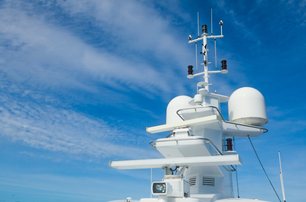 yacht's navigation system confirming location in international waters