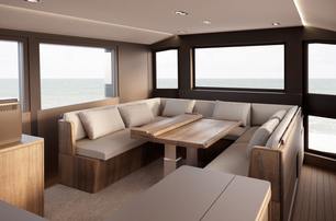 Arksen 55 motor yacht saloon dining area 