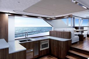 Outer Reef 540 Adventure yacht galley with large window 