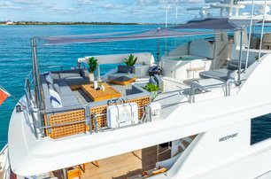 Westport motor yacht Simplicity flybridge aft deck 