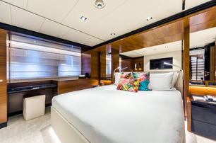 Heesen superyacht Fan Too guest cabin with large window 