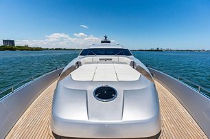 Pershing motor yacht Cersei foredeck with sun pads 