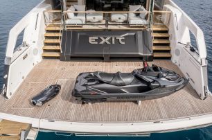 Sunseeker motor yacht Exit beach club with jet ski 