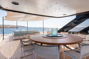 Benetti superyacht EH2 aft deck dining area 