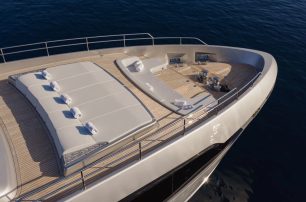  Riva motor yacht M foredeck with sun pads 